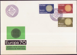 Europa CEPT 1970 Portugal FDC Y&T N°1073 à 1075 - Michel N°1092 à 1094 - 1970