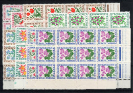 Taxe Serie Fleurs YV 95 à 102 Complete N** MNH Luxe En Blocs De 12 , Cote 30+ Euros - 1960-.... Postfris