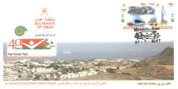 OMAN  : 2007, FDC STAMPS OF 40 YEARS OF EXPORTING OMANI CRUDE . - Oman