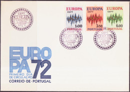 Europa CEPT 1972 Portugal FDC Y&T N°1150 à 1152 - Michel N°1166 à 1168 - 1972