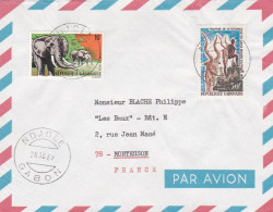 GABON -1969 -Lettre NDJOLE  à MONTESSON-78 (France) Timbres Divers  Sur Lettre...... Cachet. - Gabón (1960-...)