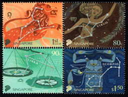 Singapore - 2023 - Horoscope, Part II - Leo, Virgo, Libra And Scorpio - Mint Stamp Set With Hologram Hot Foil Imprint - Singapur (1959-...)