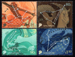 Singapore - 2023 - Horoscope, Part III - Sagittarius, Capricorn, Aquariu, Pisces - Mint Stamp Set With Hologram Imprint - Singapore (1959-...)