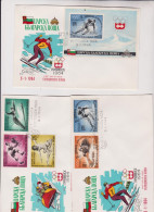 BULGARIA 1964 EXILE OLYMPIC GAMES  Imperforated Sheet & Set FDC Covers - Covers & Documents