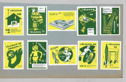 10 étiquettes Allumettes EXPO 58 Bruxelles Télexpo Worldfair Matchbox Labels (Belgian) Lot 3 - Boites D'allumettes - Etiquettes