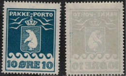 GRÖNLAND GROENLAND GREENLAND 1915 PAKKE PORTO PARCEL POST 10 ÖRE Perf 11 ½ MI 7A FACIT P7 II - MINT NEVER HINGED (**) - Parcel Post