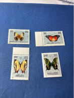 India 1981 Michel 882-85 Schmetterlinge MNH - Ongebruikt