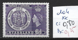 NYASSALAND 104 ** Côte 0.80 € - Nyasaland (1907-1953)