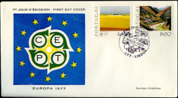 Portugal FDC3 1977 Y&T N°1340 à 1341 - Michel N°1360y à 1361y - EUROPA - 1bdpg - FDC