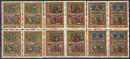 Luxembourg - Luxemburg -  1971   Blocs à 4   Série  La Vie Médiévale Par Les Moines D'Abbaye Echternach   MNH** - Blocs & Feuillets