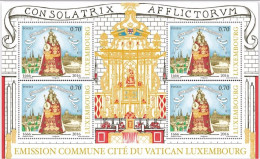 2016 - VATICANO-LUSSEMBURGO - 350° Anniversario Elezione Della Vergine Maria - Minifoglio - MNH ** - Emissions Communes