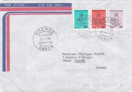 GABON -1982 -Lettre  NDENDE  à  CHATOU-78 (France).. Timbres Divers Sur Lettre...... Cachet. - Gabon