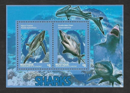 SE)2009 MUSTIQUE, MARINE FAUNA, SHARKS, SS, MNH - Antilles