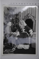 Photographie Photo Garçon Avec Le Père Noël 1958 Sapin De Noël âne à Roulettes Santa Claus Boy - Voorwerpen