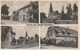 2841 DREBBER - JACOBIDREBBER, Gemischtwaren Davids, Kirche, Kriegerdenkmal...1951, Einriss - Diepholz