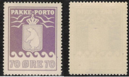 GRÖNLAND GROENLAND GREENLAND 1937 PAKKE PORTO PARCEL POST 70 ÖRE Perf 10 3/4 MI 13 FACIT P17 - MINT NEVER HINGED (**) - Paquetes Postales