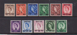 QATAR    1957    Queen  Elizabeth  II    Part  Set  Of  11    MH - Qatar