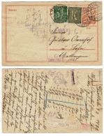 EP E.P. Entier Postale Ganzsache Carte-lettre DEUTSCHES REICH 1922 DATTELN - Covers