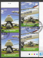 ONU, Nations-Unies, Vienne, Transport Aérien, Avion, Hélicoptère 2010, Yv. 690 Et 692 En Paires Oblitérés - Gebraucht