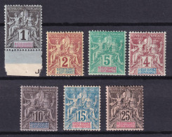 Diego Suarez, 1892 Y&T. 25, 26, 27, 28, 29, 30, 32, MNH. - Ongebruikt