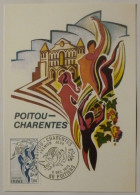 REGION POITOU CHARENTES - Carte Philatélique Avec Timbre Et Cachet 1er Jour POITIERS - Poitou-Charentes