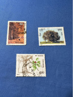 India 1987 Michel 1122-23, 1125 Bäume - Used Stamps