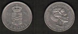 DENMARK    1 KRONE 1976 (KM # 862) #7700 - Danemark