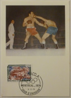 BOXE / COMBAT - XXIe Olympiade De Montréal - Carte Philatélique Avec Timbre Monaco 1976 - Pugilato