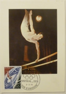 BARRES PARALLELES / Gymnastique - XXIe Olympiade Montreal - Carte Philatélique Avec Timbre Monaco 1976 - Athlétisme