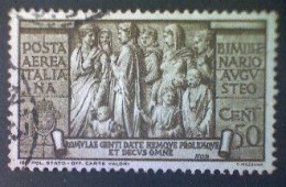 Italy, Scott #C96, Used (o), 1937, Charity Issue, Augustus: Robust Population, 50cts, Olive Brown - Correo Aéreo