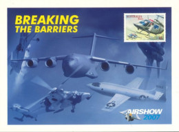 AUSTRALIA  : 2007, POSTAGE PRE PAID POSTCARD OF AUSTRALIAN INTERNATIONAL AIR SHOW. - Covers & Documents