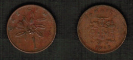 JAMAICA    1 CENT 1969 (KM # 45) #7706 - Jamaique