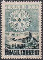 1955 Brasilien ** Mi:BR 874, Sn:BR 817, Yt:BR 600, Rotary Emblem And View Of Guanabara Bay In Rio De Janeiro/RJ - Ungebraucht