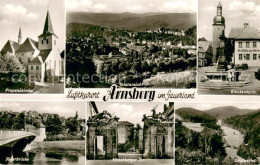 73694975 Arnsberg Westfalen Gesamtansicht Glockenturm Propsteikirche Jaegerbruec - Arnsberg