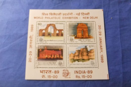 India 1987 Michel Block 5 Int. Briefmarkenausstellung INDIA 89 MNH - Nuovi