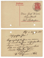 EP E.P. Entier Postale Ganzsache DEUTSCHES REICH Kartenbrief 1919 PLOH Schmalkalden Postwaardestuk - Covers