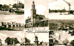 73694669 Leer Ostfriesland Hafen Leda Sperrwerk Rathaus Kirche Windmuehle Leer O - Leer