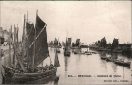 ! Alte Ansichtskarte Ostende, Oostende, Bateaux De Peche, Fischerboote, Belgien - Oostende