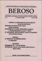 Revista Beroso No. 2. 2000. La Predicción De Tales De Mileto De Un Eclipse Solar - Unclassified