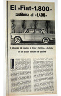 El Fiat 1.800 Sustituirá Al 1.400. Reportaje La Gaceta 1959 - Unclassified