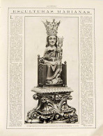 Recorte Revista La Esfera 1916. Esculturas Marianas. Virgen De Queralt - Silvio Lago - Non Classés