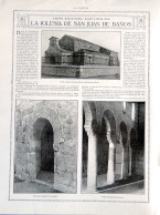 Recorte Revista La Esfera 1916. La Iglesia De San Juan De Baños - Abelardo Quintanar - Non Classés