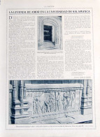 Recorte Revista La Esfera 1916. La Leyenda De Amor En La Universidad De Salamanca - Antonio García Boiza - Non Classés