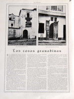 Recorte Revista La Esfera 1916. Las Casas Granadinas - Melchor De Almagro San Martín - Zonder Classificatie