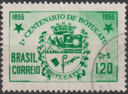 1955 Brasilien ° Mi:BR 878, Sn:BR 821, Yt:BR 604, Centenary Of The City Of Botucatu/SP. Coat Of Arms, Wappen - Usati