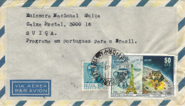 Brasil Brazil 1969 Santo Antônio Maria Zaccaria Eiffel Tower Moon Landing Armstrong Aviator Santos-Dumont Cover - Covers & Documents