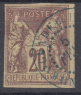 #200 COLONIES GENERALES N° 34 Oblitéré En Bleu Saintes (TDH) (Guadeloupe) - Sage