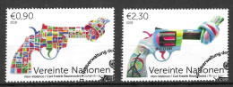 ONU, Nations-Unies, Vienne, Non-Violence, Revolver Au Canon Noué 2018 Yv. 1017/18 Oblitérés - Used Stamps