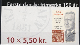 Dänemark Denmark Danemark - 150 Jahre Dänische Briefmarke  (MiNr: MH 10x 1274) 2001 - Gest Used Obl  Ersttagsstempel - Postzegelboekjes