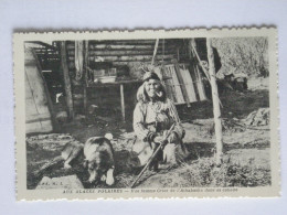 GLACES POLAIRES - Femme Crise De L'Athabaska , Fumant La Pipe, Chien à Coté - Carte Oeuvre Apostolique Missionnaires - Amérique